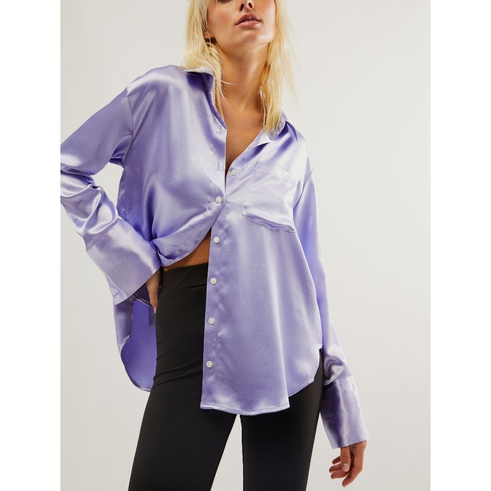 FREE PEOPLE Shooting For The Moon Buttondown / Heavenly Lavender- M